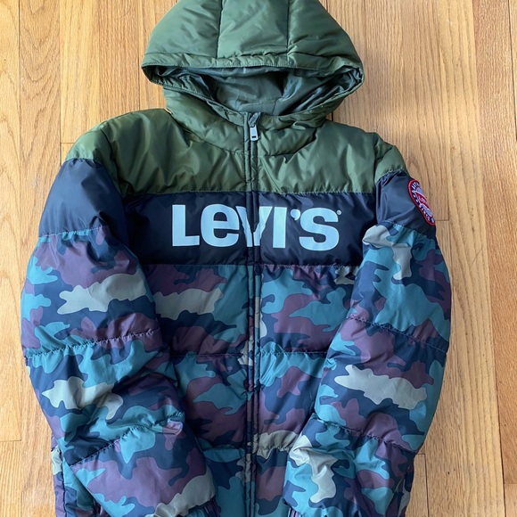 Boys Levi Puffer Coat XL Camouflage
